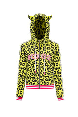 Yellow Leopard Print Hoodie