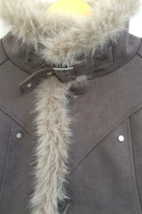 Milkfur high neck suede jumper