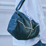 DENIM BARREL BAG