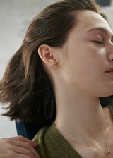 [925 silver] Deux.silver.137 / フルハートピアス (10mm)(ゴールド)