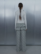 FRILL LEOPARD PRINT PANTS / GREY_P