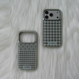Dot Check Matcha Silver Epoxy Case