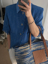 3 TAP Check Tweed Short Sleeve Jacket (2color)