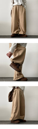 G DEN string thick fleece wide pants