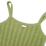 CABLE PATTERN KNIT SLEEVELESS [OLIVE]