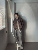 クリームラクーンファーパディングムスタン