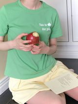 アップルTシャツ - Green