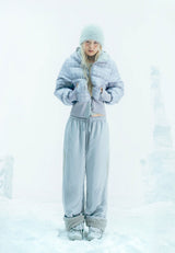 Fleece Lined Nylon Pants / Grey