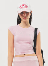 ロゴ ツートーン フラット バイザーキャップ Pink