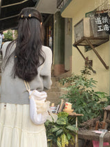 Mini sneaker ribbon bag_snow white (dumble)