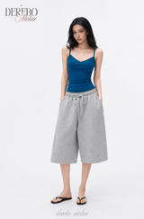 Deep Blue Lace Sleeveless Top