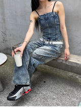 [SET UP가능] Kitch slit denim Top 