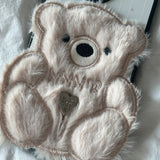 SUN CASE PATCH COZY BEAR IVORY (GLOSSY BLACK)