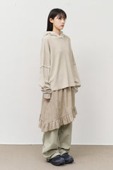 Gell Pigment Waffled Hooded Top