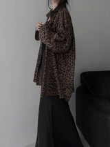 loose-fit leopard grunge shirt (2color1)