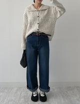 [Brushed Lining] 575 wide denim pants