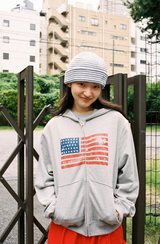 ウェブUSAフーディージップアップ - グレー