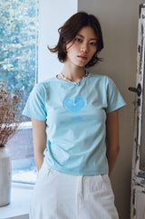 26SS★ Zesty Heart Crop Short Sleeve Tee