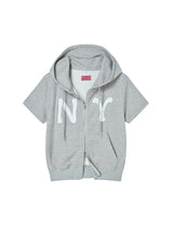 NY アップリケSSフードジップアップ GREY