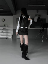matte chic leather vest