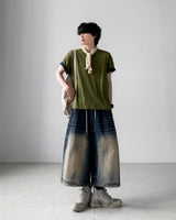Enta Double Knee Bermuda Denim