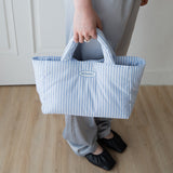 stripe padded bag - blue