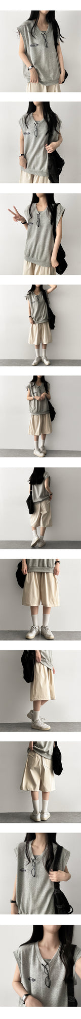 Hattie Oversized-Fit Logo Lettering Vest