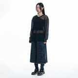 Cut Off Net Knit - BLACK