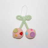【MADE】BUTTON CHERRY KEYRING-LIGHT PINK