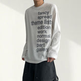 St レタリング ルーズフィット ニット ロングスリーブ Tシャツ