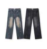 Shabby Banding Wave-Washed Denim