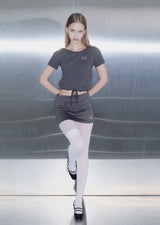 DOHAK BUTTON SEMI LOW-RISE SKIRT