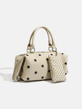 Dot Pattern Mini Boston Tote Crossbody Bag