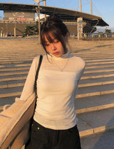 ヌベルタートルネックロングスリーブソフトTシャツ