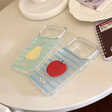 ストライプ フルーツ リストストラップ iPhoneケース