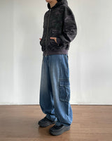 Stack cargo denim pants