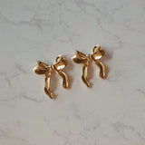 バレリーナリボンピアス - Gold Color