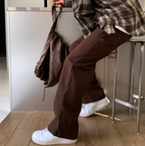 Levito Double Knee Back Banding Semi-Wide Cotton Pants