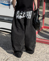 Cartel Back Printing Denim Pants