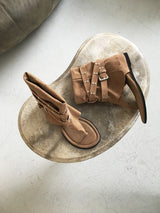 Stud folding flip-flop boots