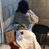 [BELLIDE MADE] キンシャモヘアVネックルーズフィットニット