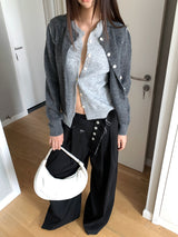 Layered Split Round Cardigan