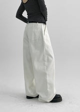 [MADE] Warmben One-Tuck Fleece Wide Cotton Pants