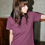 Stripe Half Tee Purple