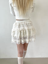 1444. Frill lace cancan mini sk