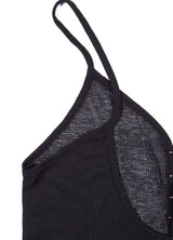SEETHROUGH BUTTON SLEEVELESS_Black