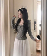 beaute ribbon slim shirring top