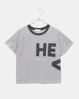 Necu Vintage Stripe Lettering Printed Short Sleeve T-Shirt