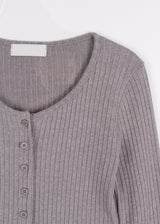 RIB U-NECK CARDIGAN