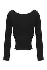 アイレットサイドカットTシャツ(black)